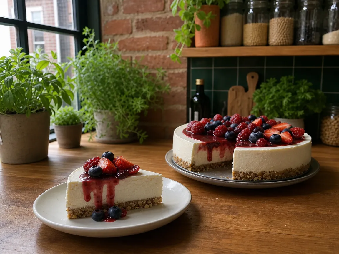 Cashew cheesecake (voorbeeldfoto)