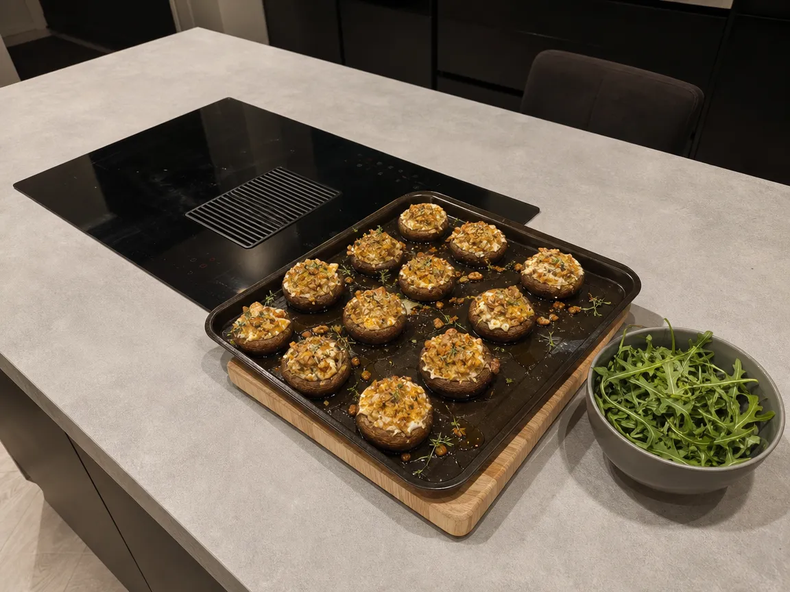 Gevulde champignons met geitenkaas (voorbeeldfoto)