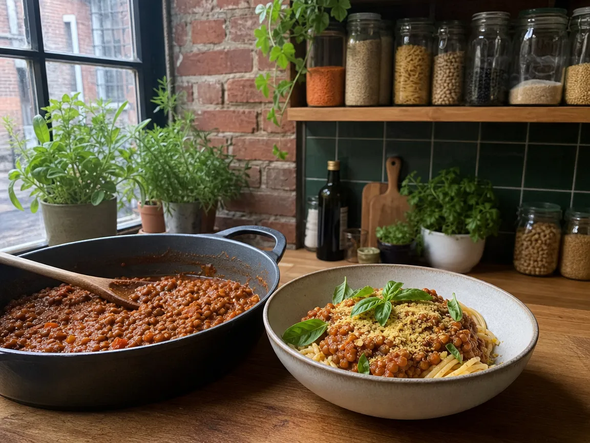 Plantaardige bolognese (voorbeeldfoto)