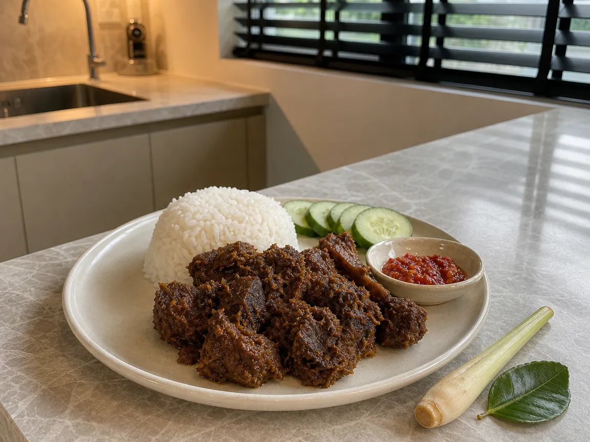Rendang (Indonesisch rundvlees) (voorbeeldfoto)