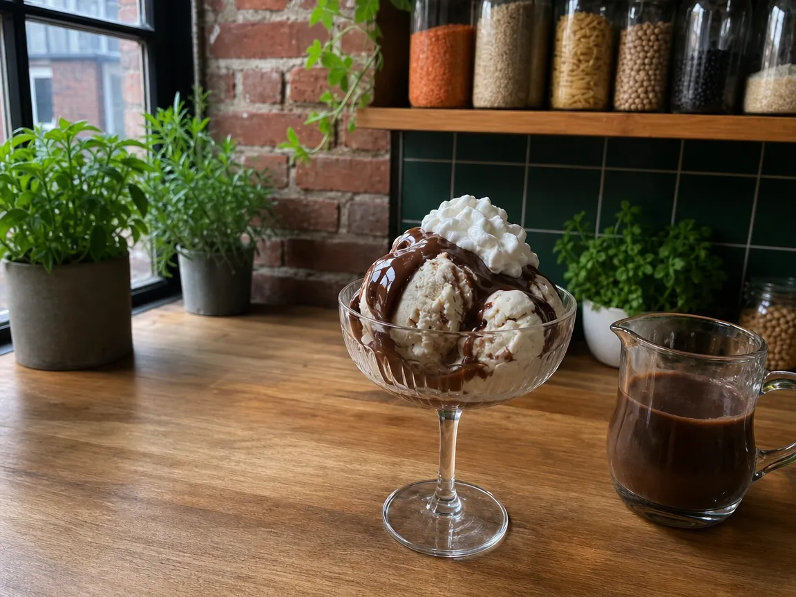 Vegan Dame Blanche (voorbeeldfoto)